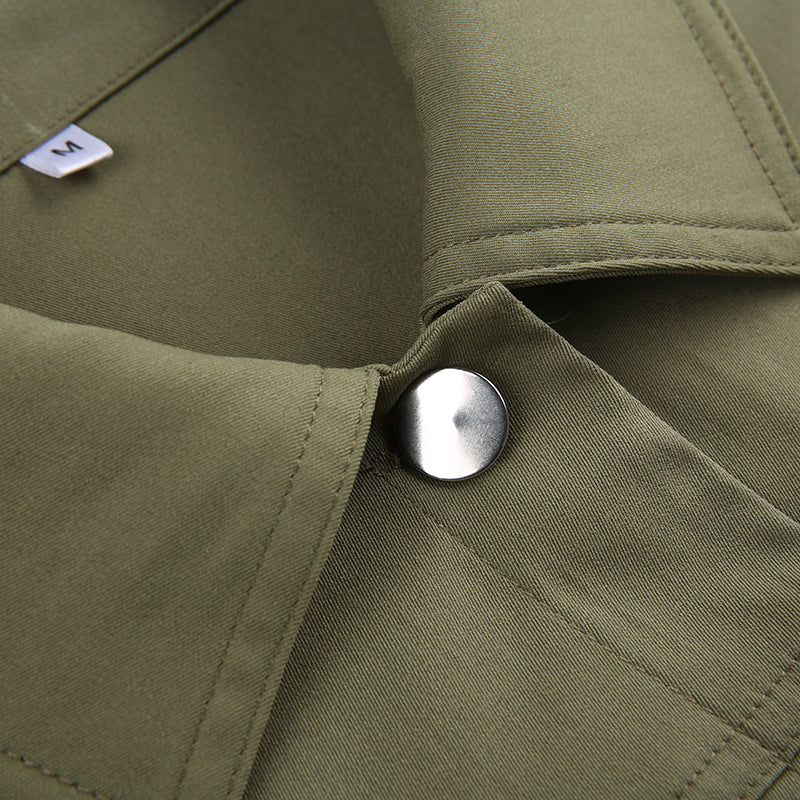 Army Green Cargo Cropped Jacket