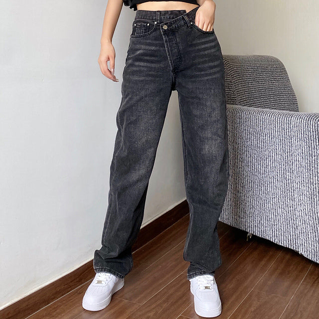 High Waist Straight-leg Jeans