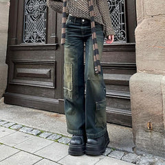 Vintage 90s Patchwork Cargo Jeans