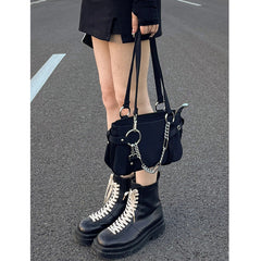 Chain Link Edge Shoulder Bag