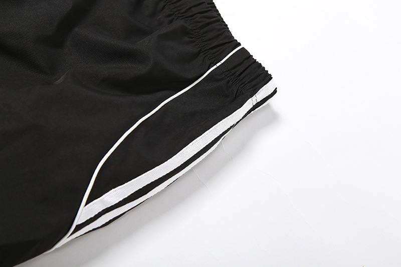 Contrast Piping Black Baggy Sweatpants