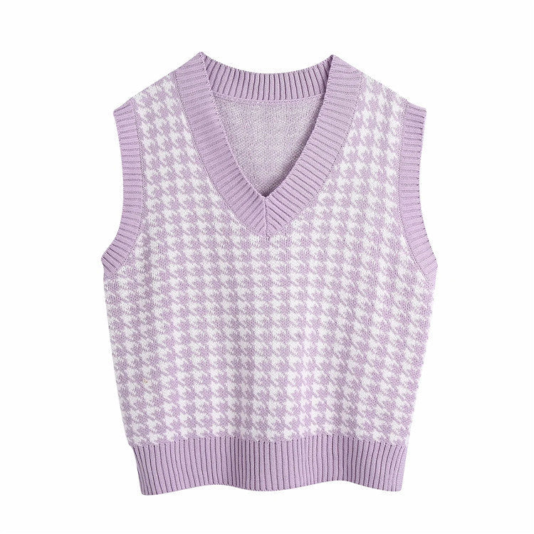 Houndstooth knitted Sweater