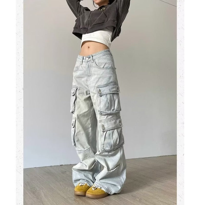 Multi Pockets Vintage Baggy Cargo Jeans