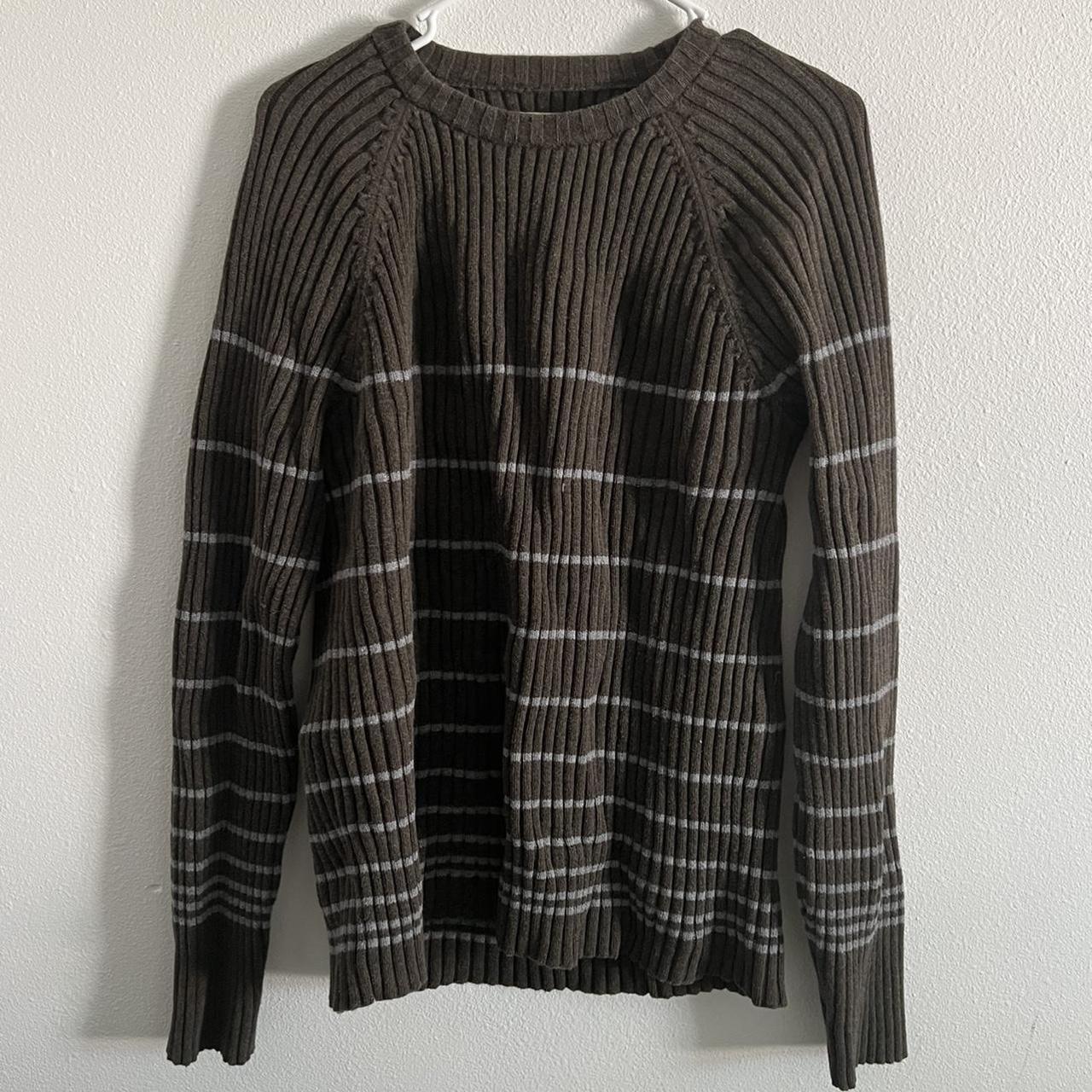 Striped Ribbed Pullover Knit Sweater