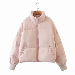 Stand-up Collar Zipper Pocket Padded Jacket