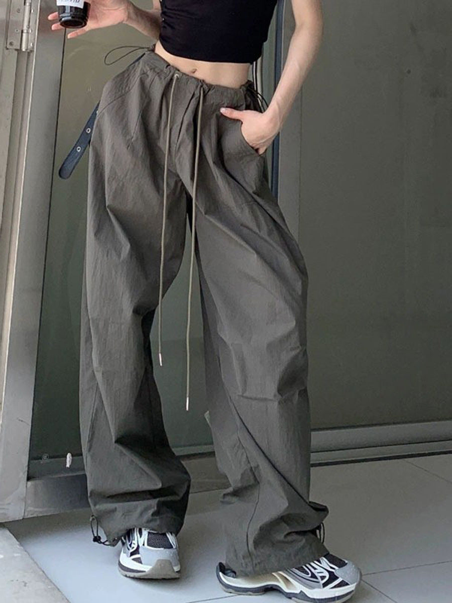 Drawstring Loose Cargo Wide Leg Pants