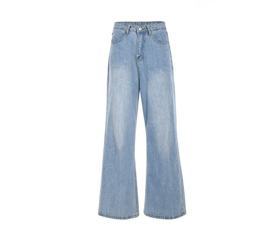 High-waist Denim Wide-leg Jeans