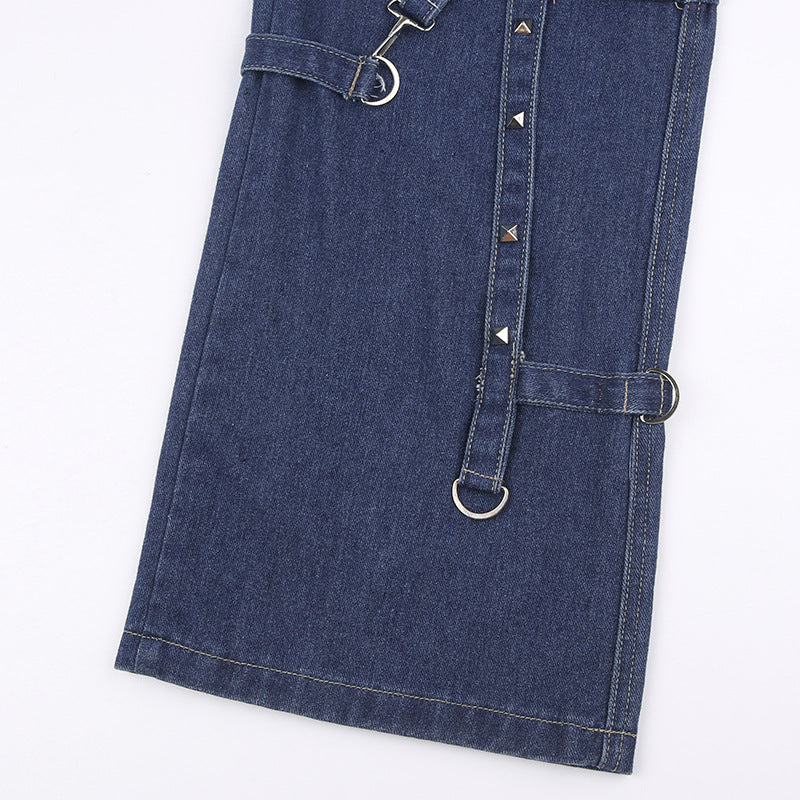 Metal Strap Baggy Cargo Jeans