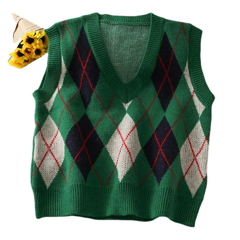 High School Crush Argyle Vest