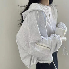 Oversized Zip Up Gray Hoodie