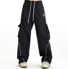 Vintage Piping Details Cargo Sweatpants