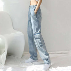 High Street Retro Loose And Wide Jeans