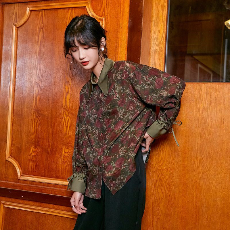 Floral Large Lapel Shirt