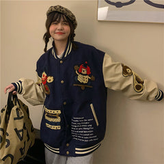 Harajuku Embroidery All-match Student Coat