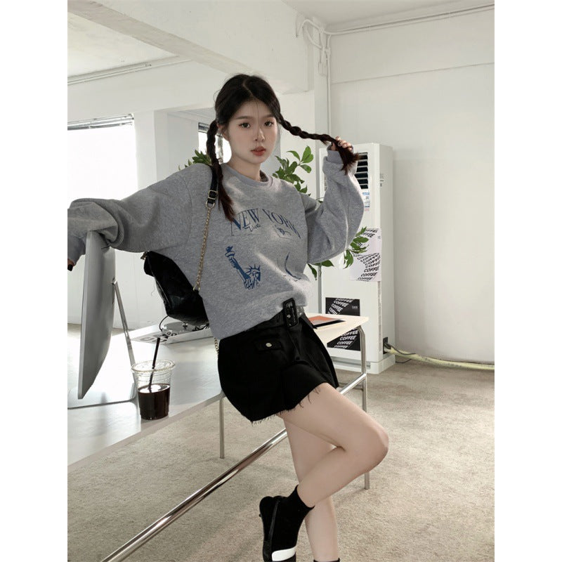 Embroidered Star Pullover Oversized Sweatshirt