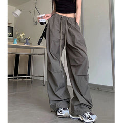 Drawstring Loose Cargo Wide Leg Pants