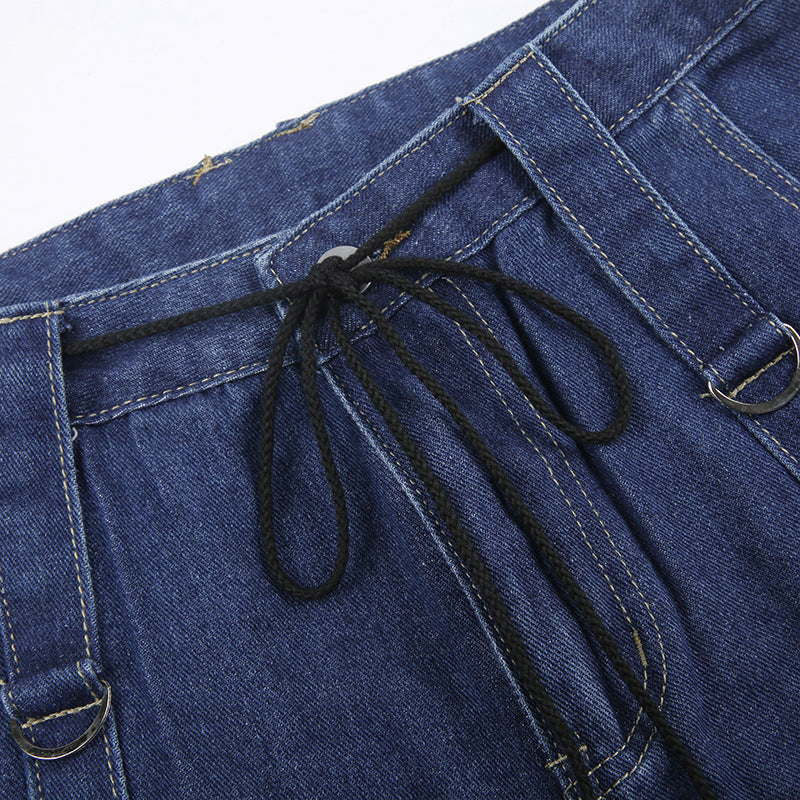 Metal Strap Baggy Cargo Jeans