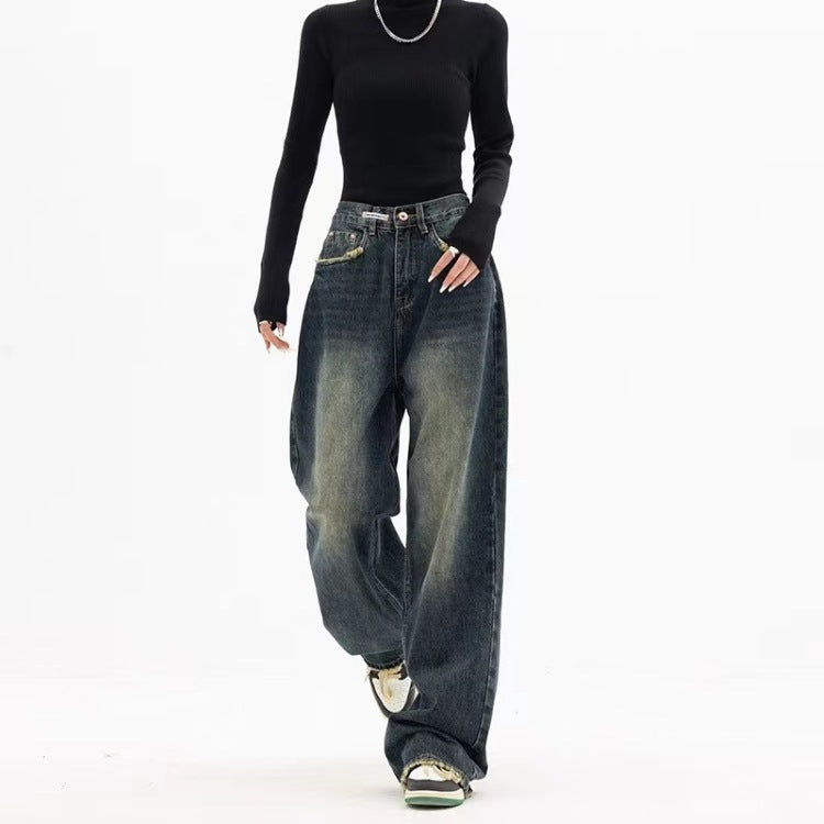 Dark Wash Vintage Baggy Boyfriend Jeans