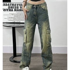 Distressed Big Pocket Cargo Jeans