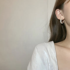 Flower White Earrings