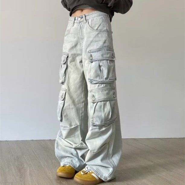 Multi Pockets Vintage Baggy Cargo Jeans