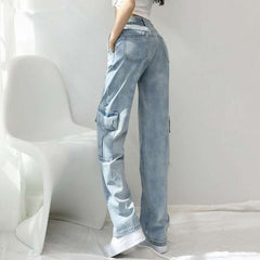 High Street Retro Loose And Wide Jeans