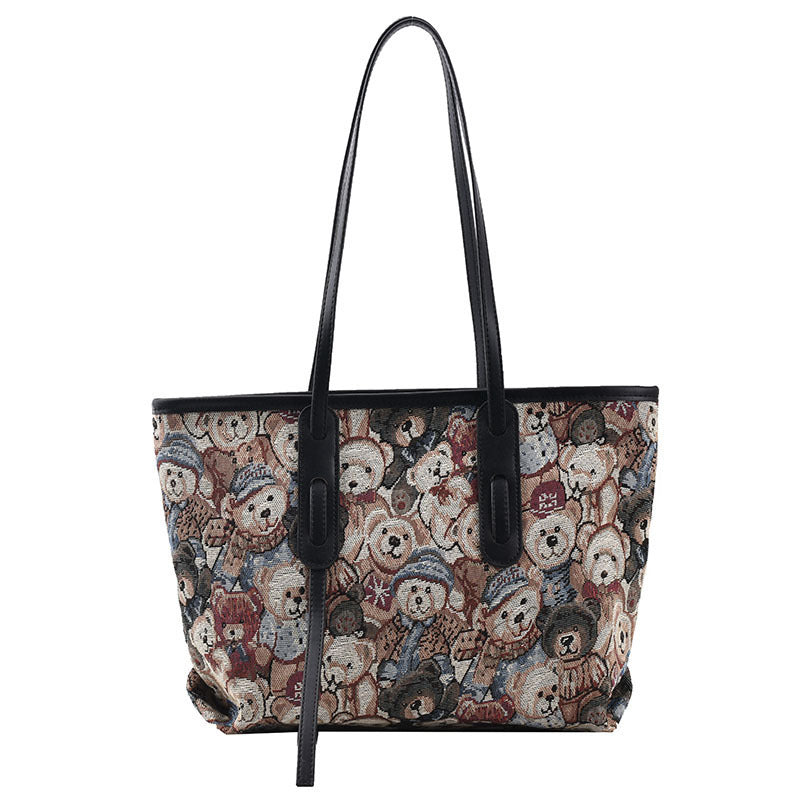 Cute Bears Large-capacity Tote Bag With Armpits