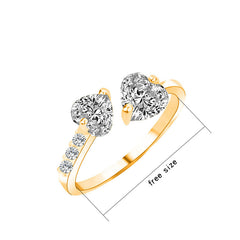 Heart Zircon Brass Ring