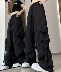 Baggy Drawstring Parachute Cargo Pants