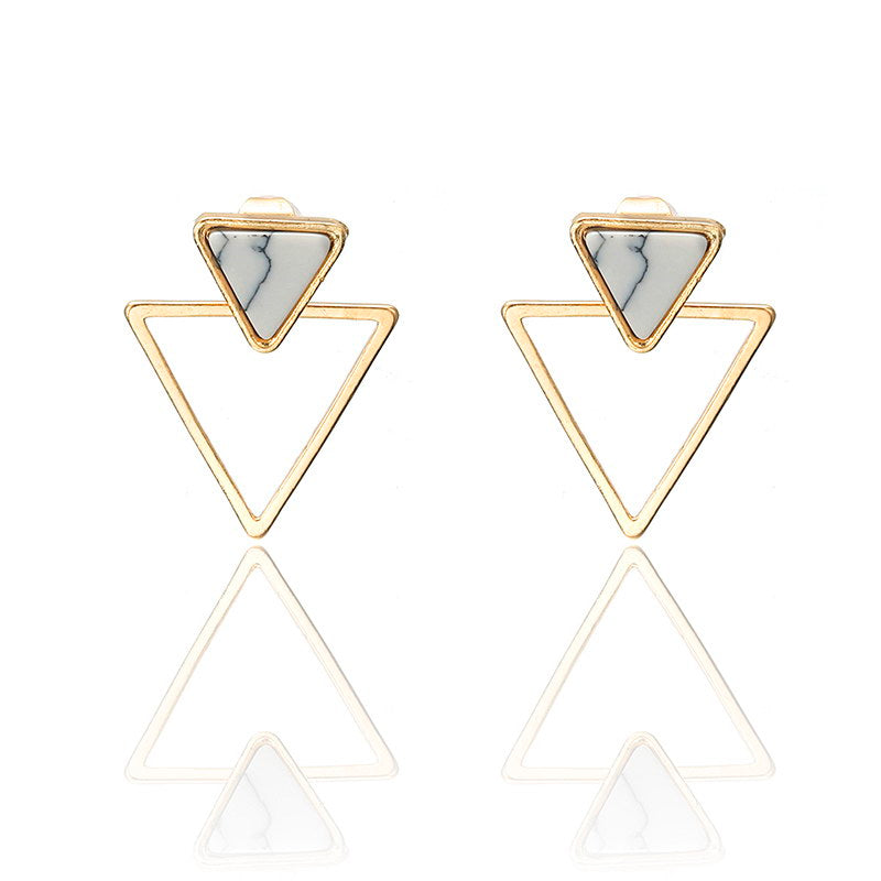 Marble Triangle Earrings