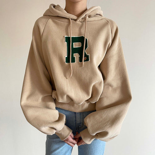 Oversized Embroidery Street Hoodie