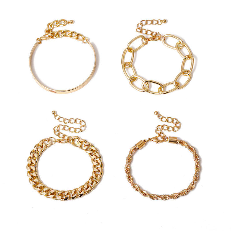 Four-Piece Alloy Bracelet Bracelet