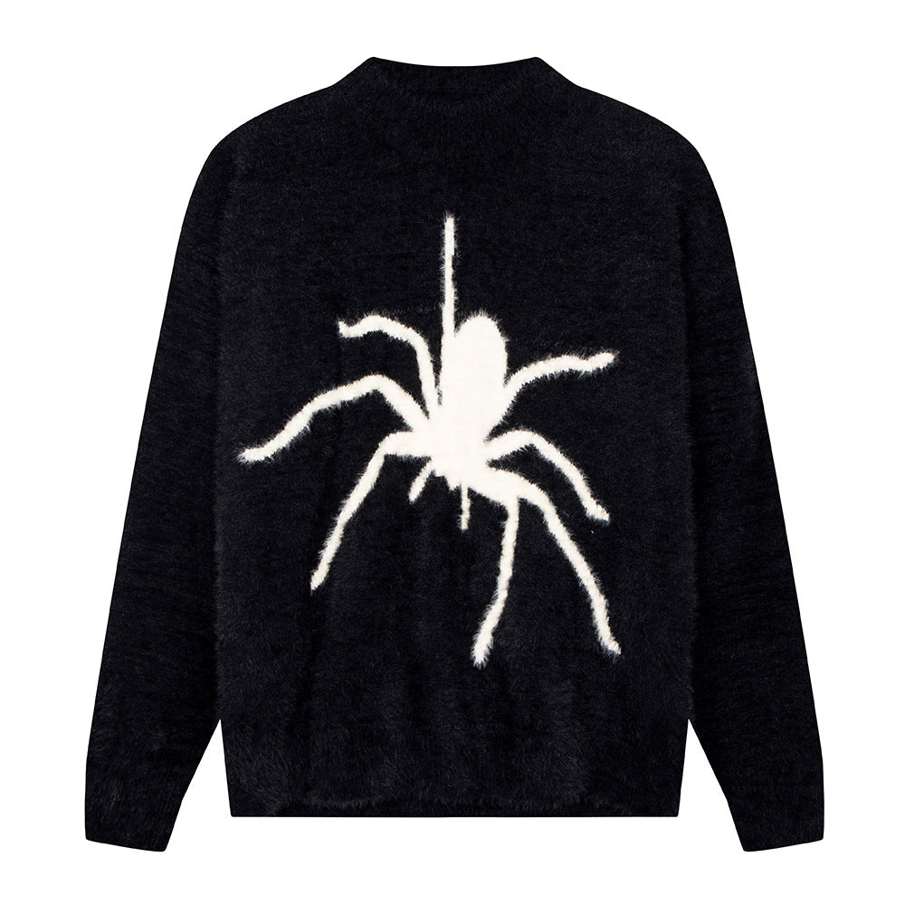 Spider Print Loose Sweater