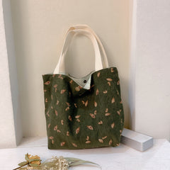 Corduroy Tote Lunch Handle Bag