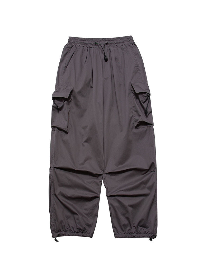 Drawstring Pocket Patch Size Friendly Parachute Cargo Pants