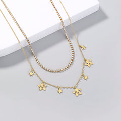 Stars White Diamonds Multiple Necklaces