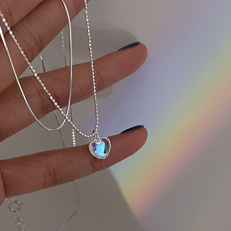 Gradient Gem Heart Necklace