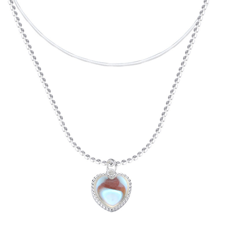 Gradient Gem Heart Necklace