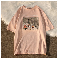 Aesthetic Print Oversized T-shirt