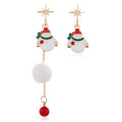 Fun Christmas Snowman Shaped Earrings