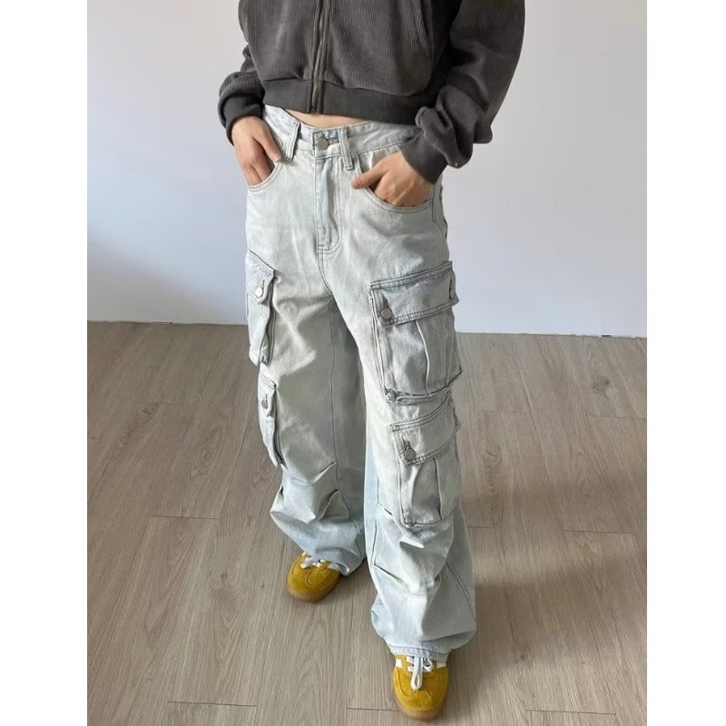 Multi Pockets Vintage Baggy Cargo Jeans