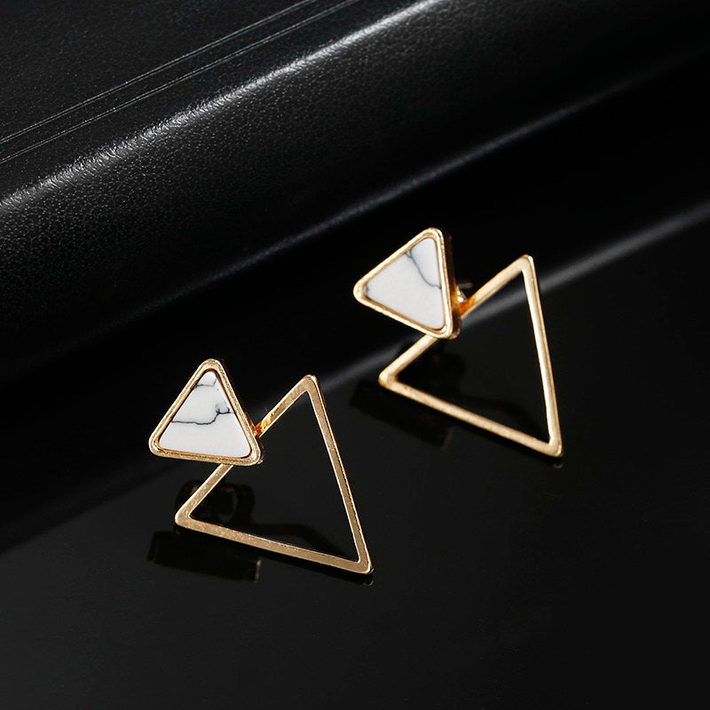 Marble Triangle Earrings