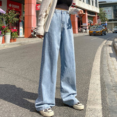 Draped straight-leg mopping pants