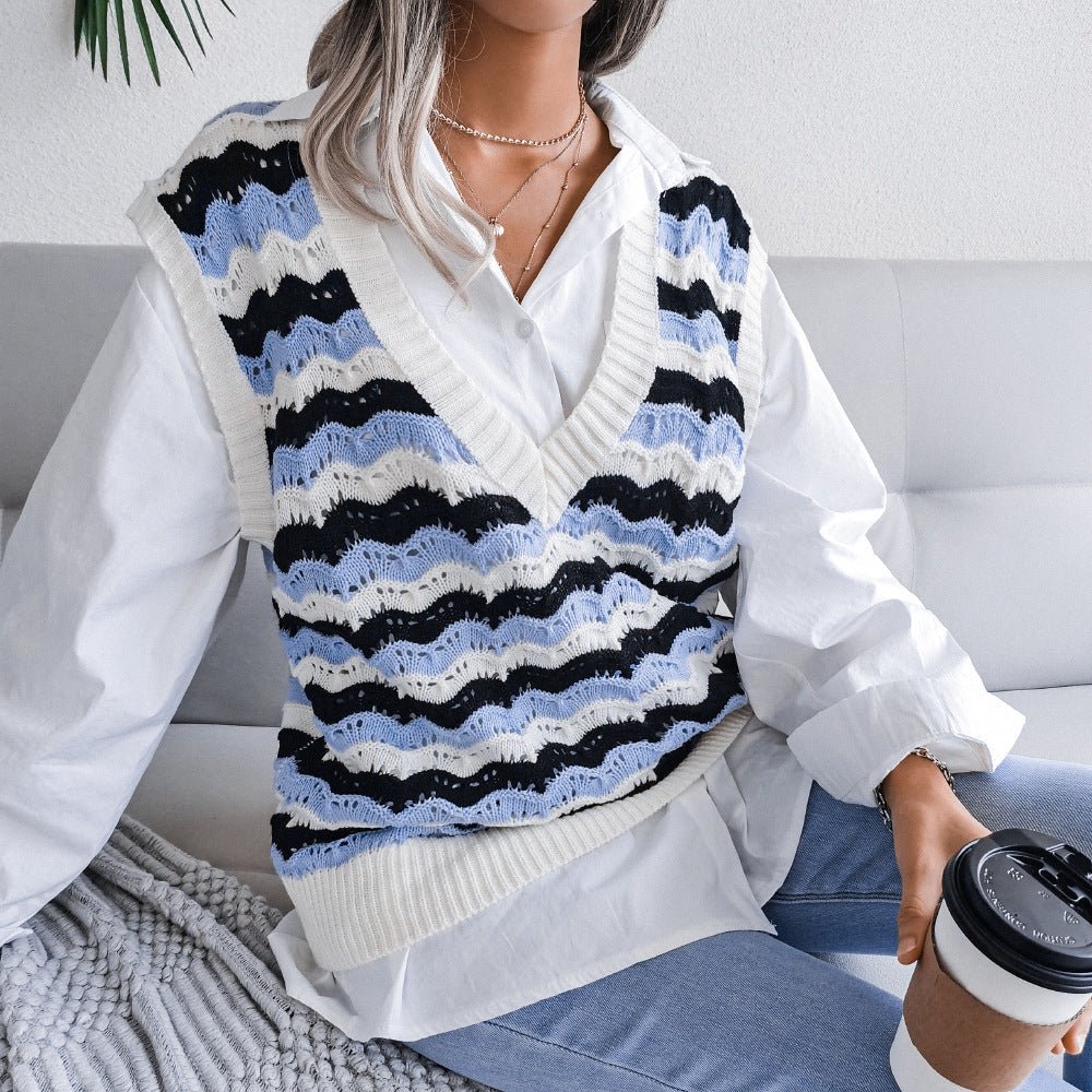 Hollow Leaf Casual Knitted Sweater