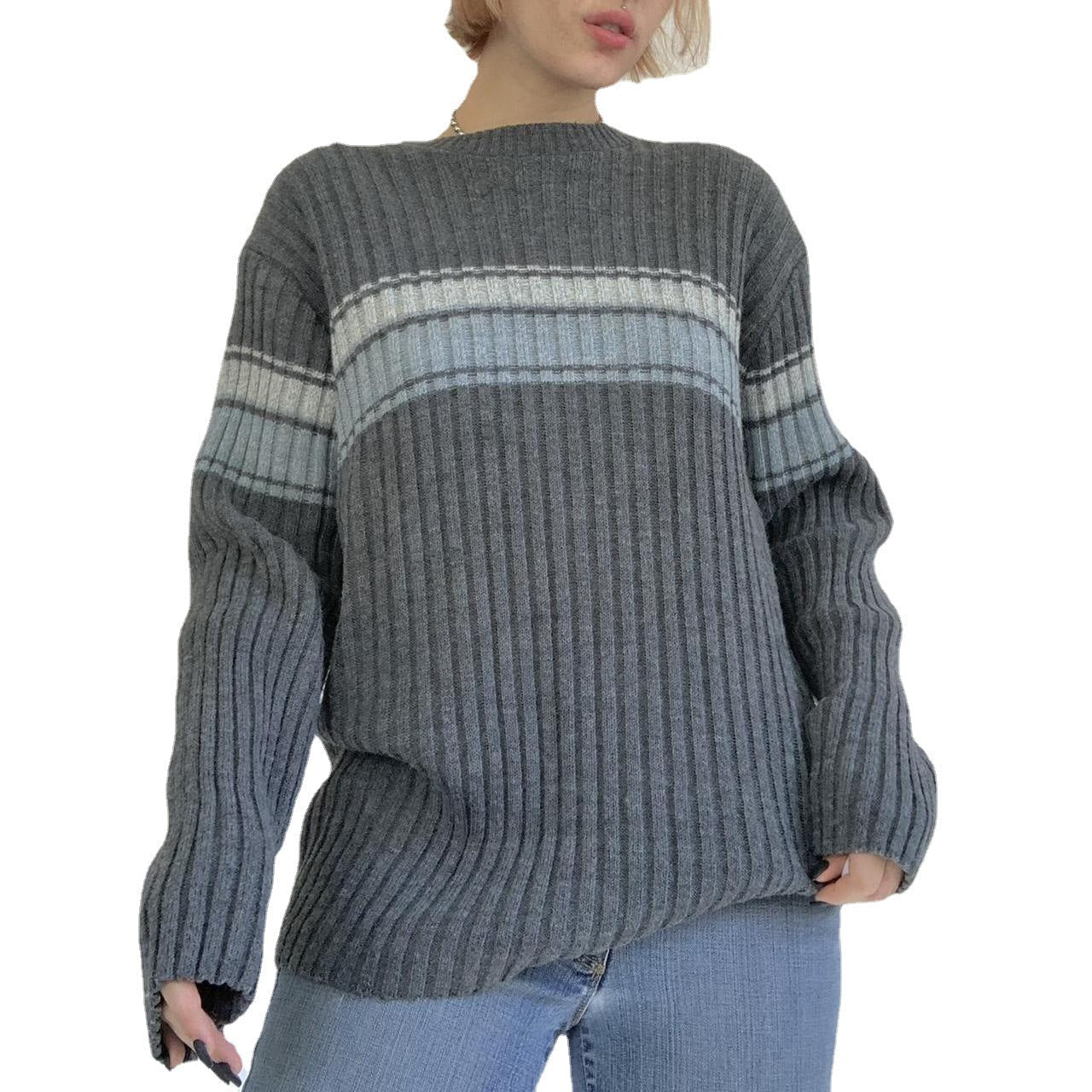 Striped Ribbed Downtown Sweater