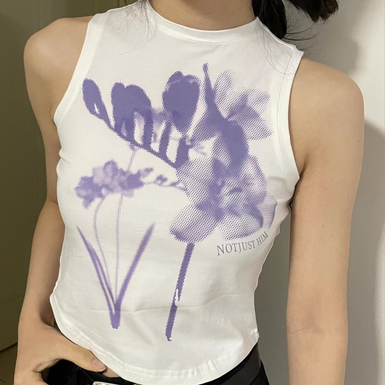 Aesthetic Lavender Print Crop Top