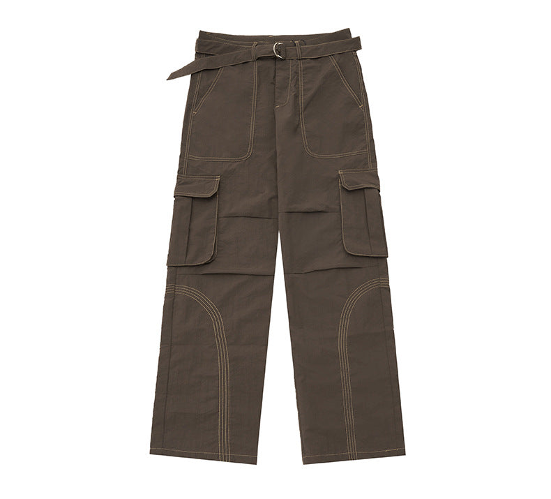 Contrast Stitch Baggy Cargo Pants