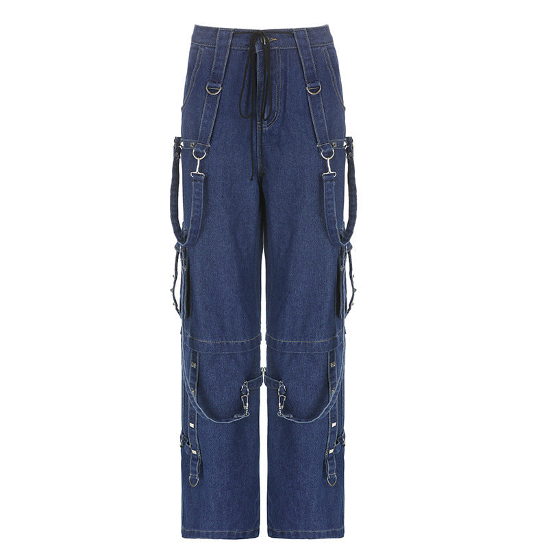 Metal Strap Baggy Cargo Jeans