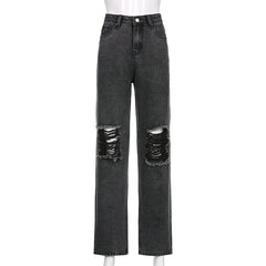 High-rise Loose-fitting Wide-leg Jeans