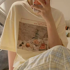 Aesthetic Print Oversized T-shirt